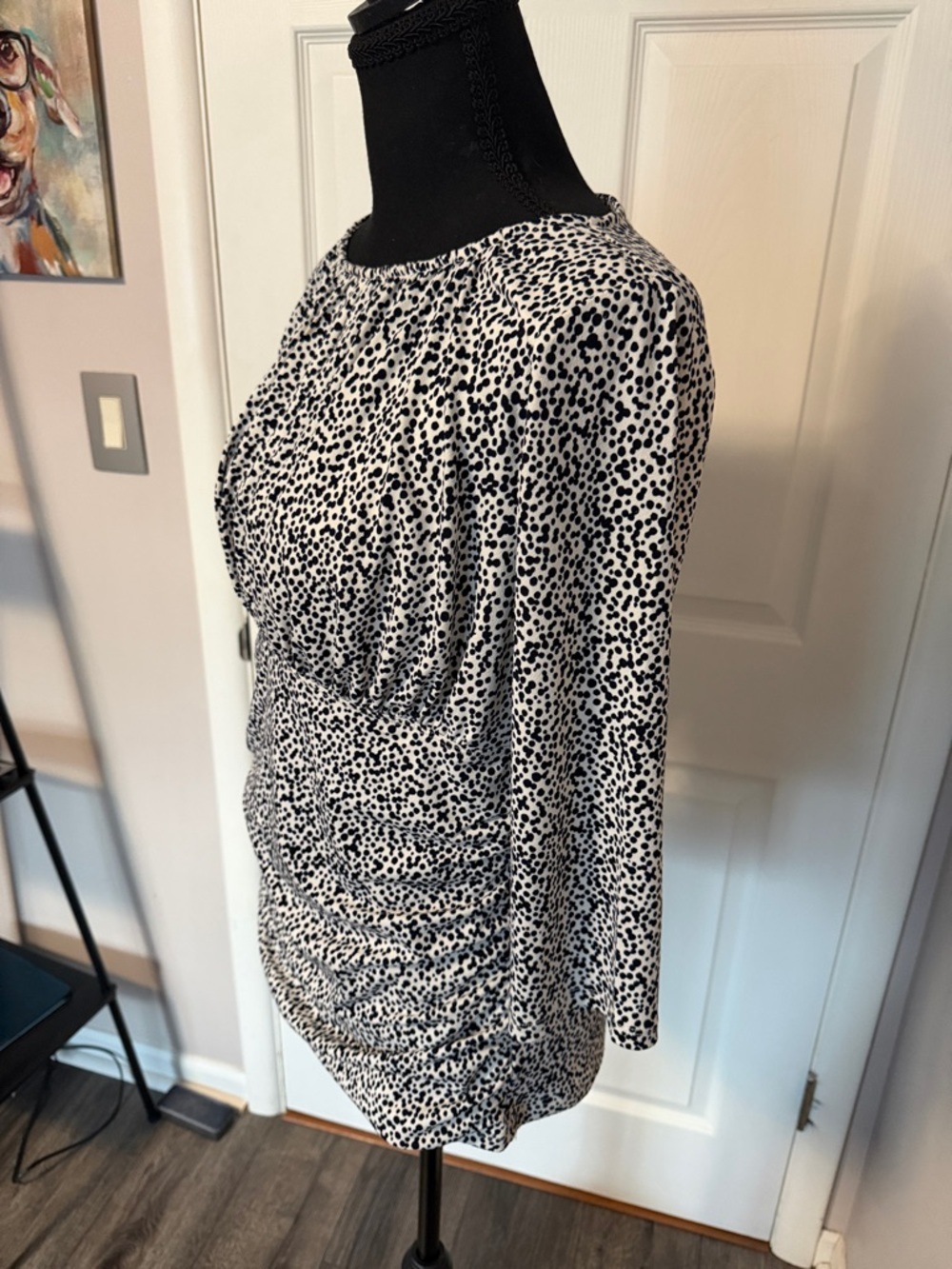 Ann Taylor Black and White Dalmatian Print Blouse - Picture 5 of 6